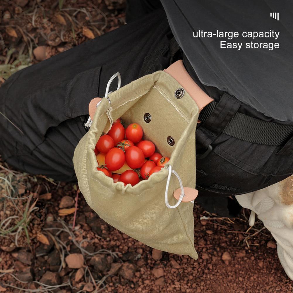 Outdoor Picking Multifunctional Bag, Hanging Waist Kit, Waist Strap Bag, Folding Canvas Kit Canvas Fruit Harvest Pouch For Jungle Camping Hiking Hunting, Foldable - roamtheridge.com