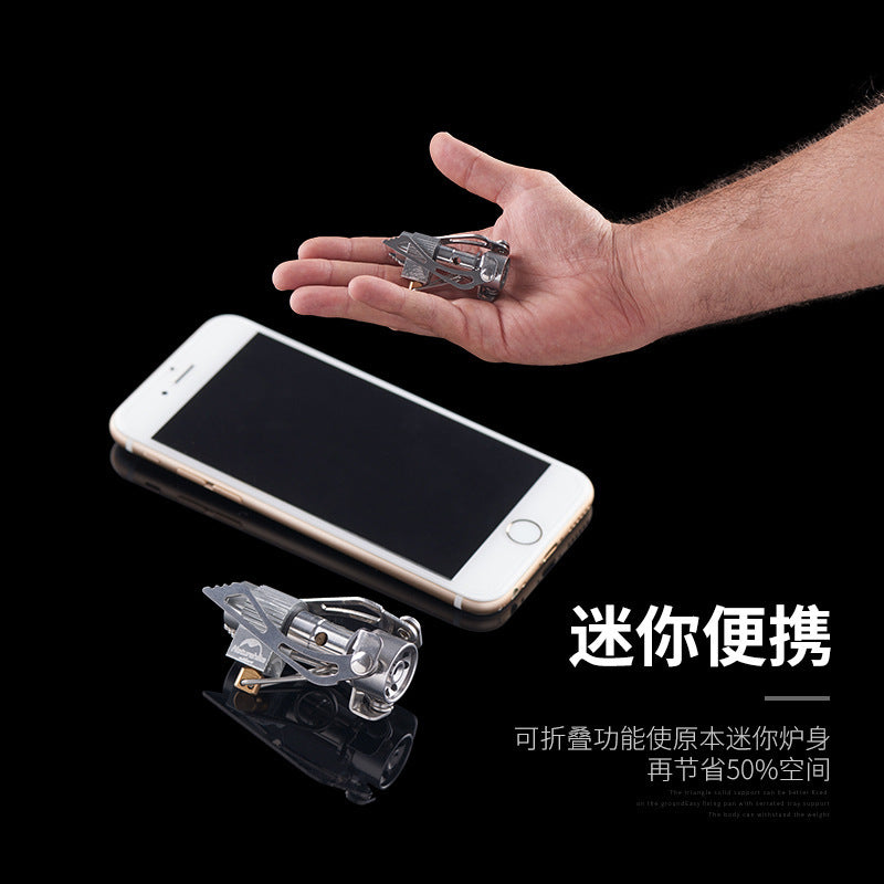 Portable Folding Mini Camping Stove Outdoor Gas Stove Survival Furnace Stove 3000W Pocket Picnic Cooking Gas - roamtheridge.com