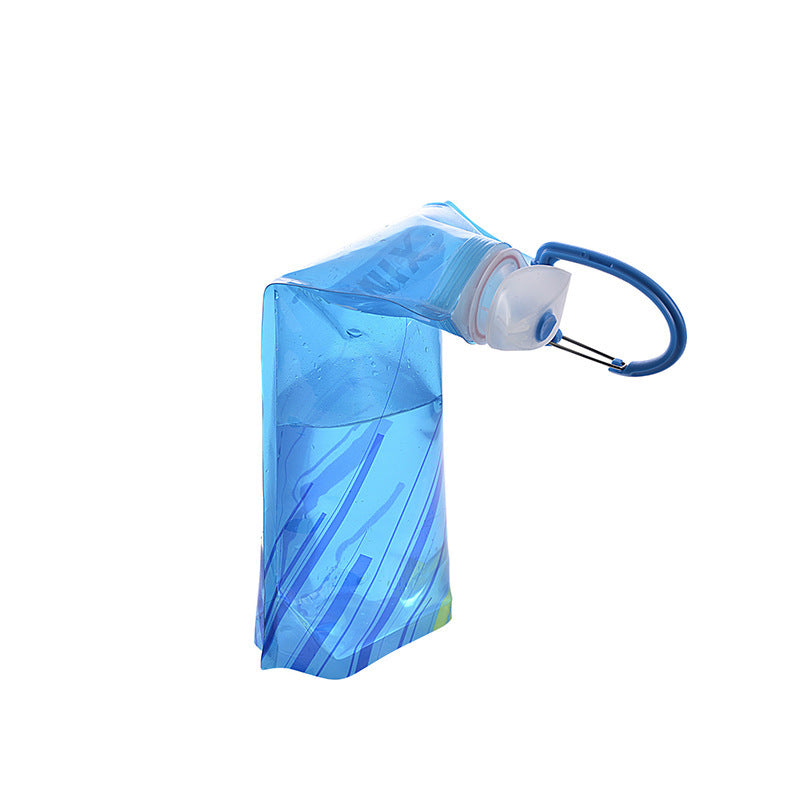 Travel Portable Collapsible Folding Drinking Water Pot Outdoor Sports Water Bottle Carabiner Water Bottle Bag Camp Bag - roamtheridge.com