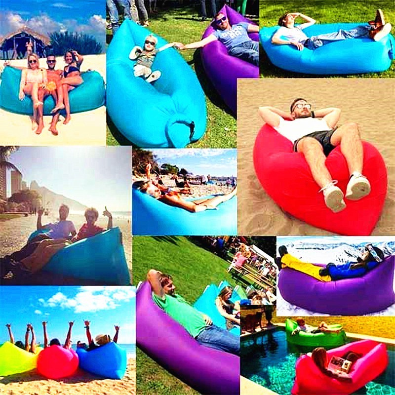 Outdoor Air Sofa Fast Inflatable Laybag Hangout Lounger Beach Air Bed Folding Sleeping Bag Lazy Sofa Lazy Air Sofa - roamtheridge.com