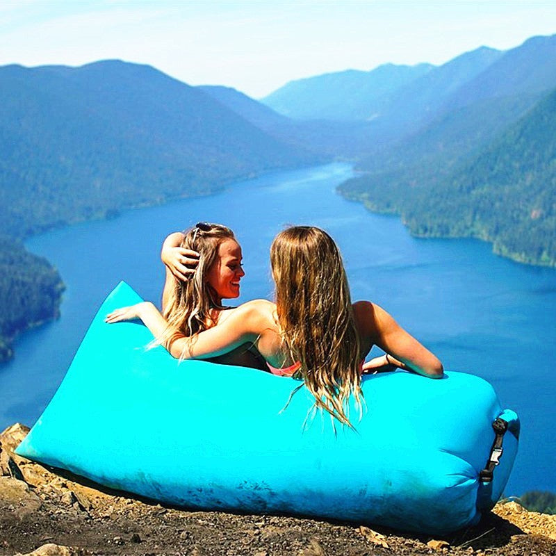 Outdoor Air Sofa Fast Inflatable Laybag Hangout Lounger Beach Air Bed Folding Sleeping Bag Lazy Sofa Lazy Air Sofa - roamtheridge.com