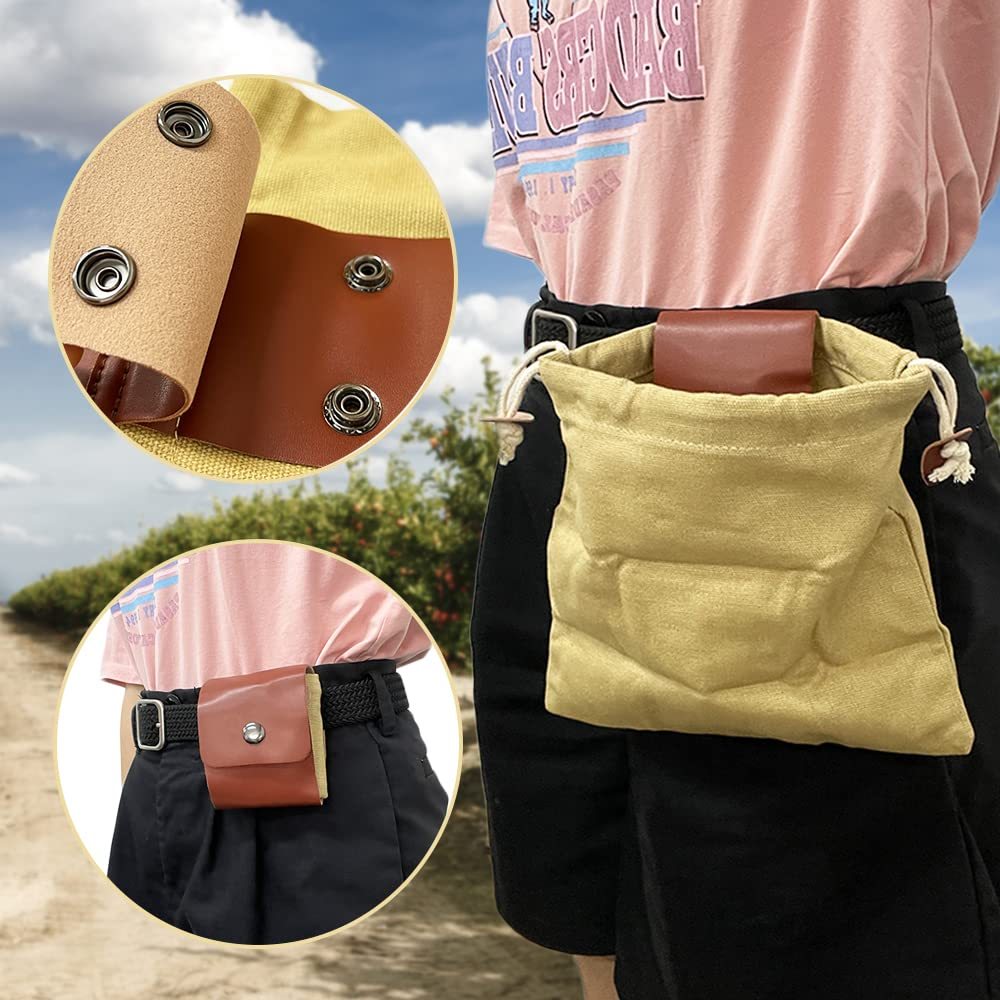 Outdoor Picking Multifunctional Bag, Hanging Waist Kit, Waist Strap Bag, Folding Canvas Kit Canvas Fruit Harvest Pouch For Jungle Camping Hiking Hunting, Foldable - roamtheridge.com