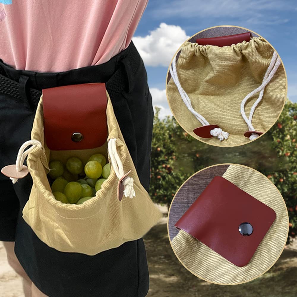 Outdoor Picking Multifunctional Bag, Hanging Waist Kit, Waist Strap Bag, Folding Canvas Kit Canvas Fruit Harvest Pouch For Jungle Camping Hiking Hunting, Foldable - roamtheridge.com