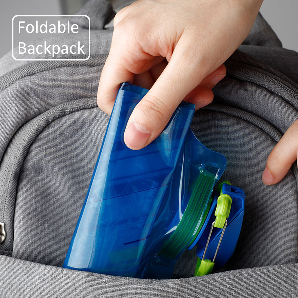Travel Portable Collapsible Folding Drinking Water Pot Outdoor Sports Water Bottle Carabiner Water Bottle Bag Camp Bag - roamtheridge.com